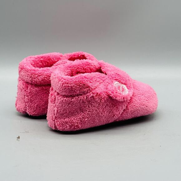UGG Shoes Infant Girl 4/5 Pink Fuzzy Baby Bixbee Booties Slipper Cozy Australia - Picture 8 of 13